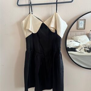 Lulus Black and Cream Dress
